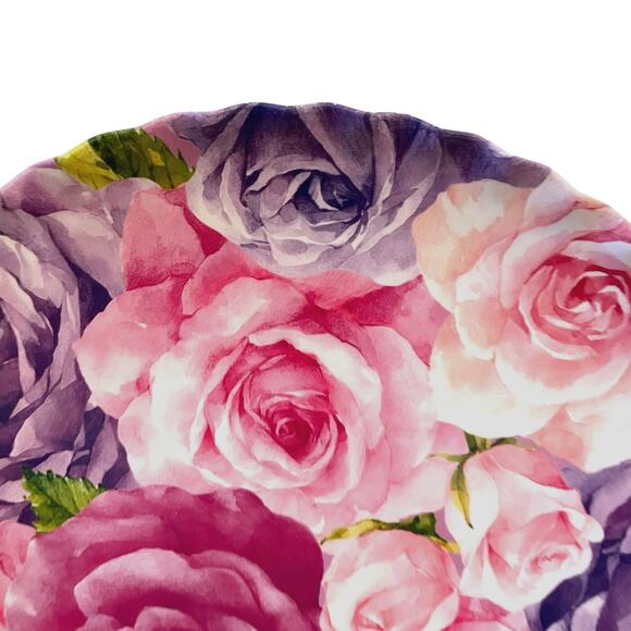 Jolie Fleur Floral Roses Melamine Dinner Plates 11in Set of 4 Spring New - Picture 8 of 16